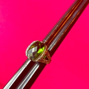 Sterling Silver green cz ring sz 7